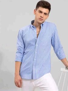 Blue &amp; White Striped Men's Shirt