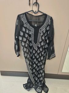 Black Chikankari Kurta