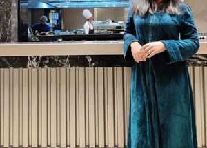 Stylish Blue Velvet Kurta