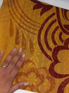 NEW MUSTARD PRINTED SAREE