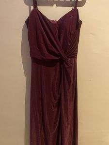 Burgundy Sparkly Party Dress