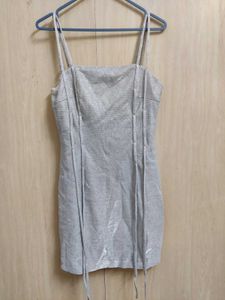 Sparkly Silver Mini Dress