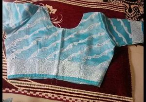 Elegant Blue Saree with Silver Border