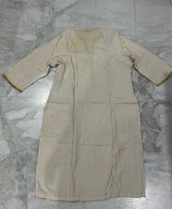 AURELIA Stylish Cream Kurta with Colorful Print