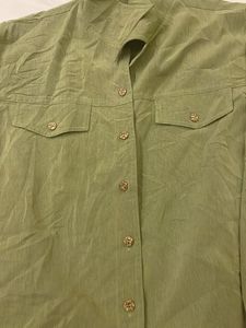 Olive Green Button-Up Shirt