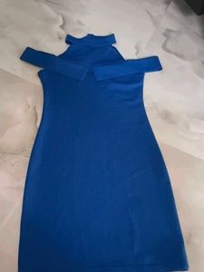 Royal Blue Cold Shoulder Mini Dress