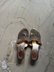 Elegant Embellished Gold Sandals