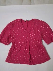 Chic Polka Dot Peplum Top