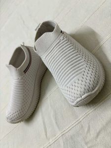Unisex Kids White Slip-On Sneakers
