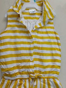 Yellow &amp; White Striped Jumpsuit