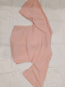 Elegant Pink Blouse with Pearl Detail