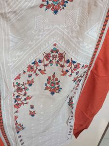 Orange Printed Kurta