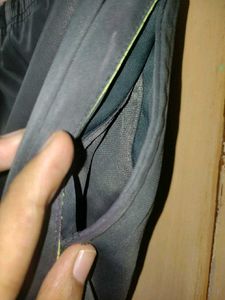 Military Green Track Pants Neon Side Stripes