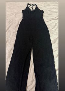 Black Ribbed Jumpsuit