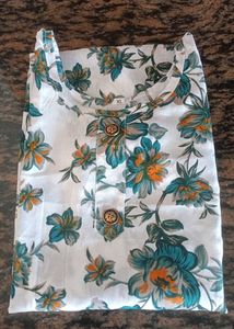 Price Dropped !! Flowy White Floral Print Kurta