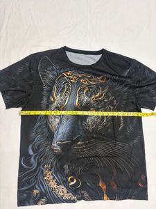 Men's Graphic T-Shirt - Black Wolf Print