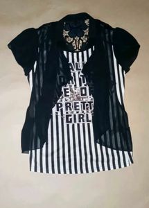 Edgy "Pretty Girl" Striped Tee