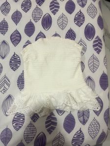 White Smocked Ruffle Crop Top