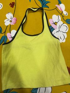 Ribbed Halter Neck Crop Top