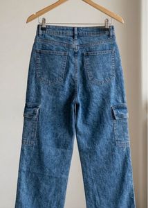 Stylish Blue Denim Cargo Pants