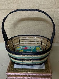 Woven Storage Blue Gold Basket