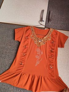 Orange Embellished top