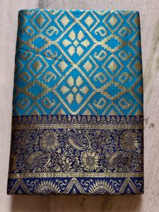 Brand new Elegant Teal & Gold Silk Saree