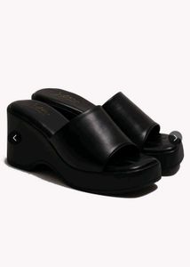 Chunky Black Platform Mules