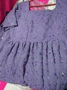 Beautiful Purple Embroidered Gown