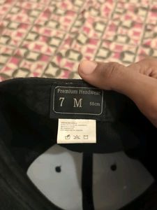 Fitted Black Baseball Cap with Cross Emble