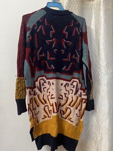 Patterned Knit Sweater Dress