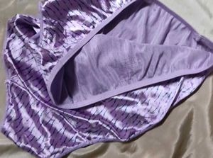 Satin Briefs with Striped Print
