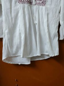 Embroidered White Tunic Top