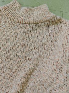 Korean Cozy Pink Mock Neck Sweater