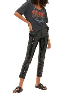 TOPSHOP MOTO Lace-Up Vinyl Pants
