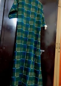 Green Check Print Long Shrug For Girl 36 Bust