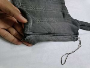 ZARA Corset Style Denim Crop Top