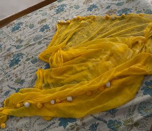 Vibrant Yellow PomPom Dupat