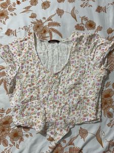 Floral Print Cropped Top