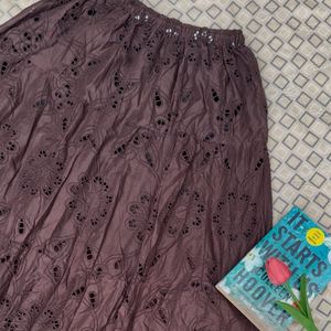 Boho Eyelet Tiered Maxi Skirt