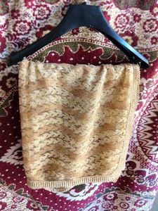 Elegant Golden Pattern dupatta with beautiful lace