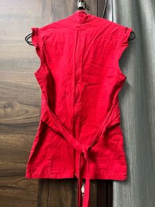 Vibrant Red Sleeveless Top