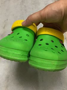 Green Crocs with Yellow Straps
