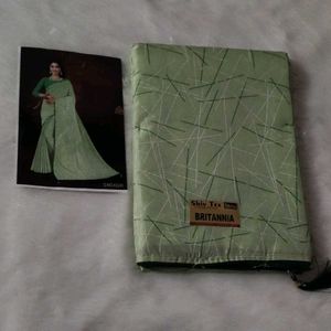 Elegant Pastel Green Saree