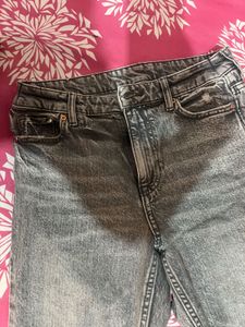mid waist grey jeans from h n m