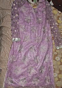 Lavender Embellished Kurta