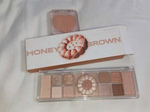 Peripera Honey Brown Eyeshadow Palette & blush