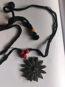 Bohemian Flower Pendant  Clay Necklace