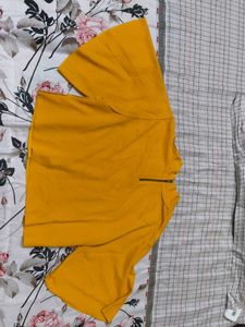 Yellow Cropped Bell Sleeve Top