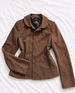 Classic Brown Houndstooth Blazer